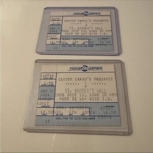 Vintage 90s X The Band Ticket Stub 1993 Concert Tour Detroit Michigan Punk Rock